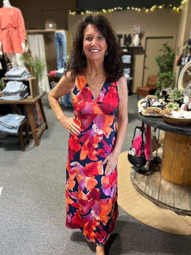bondi beach dress Midi Electric Blue Flower Girl Condition:A* The Marfa Halter Maxi Denim dress double_points_mar22