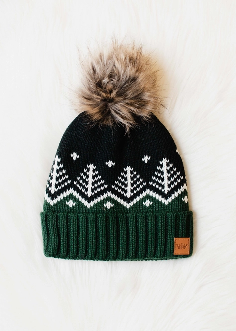 Muted Olive Cable Knit Pom Hat | Olive